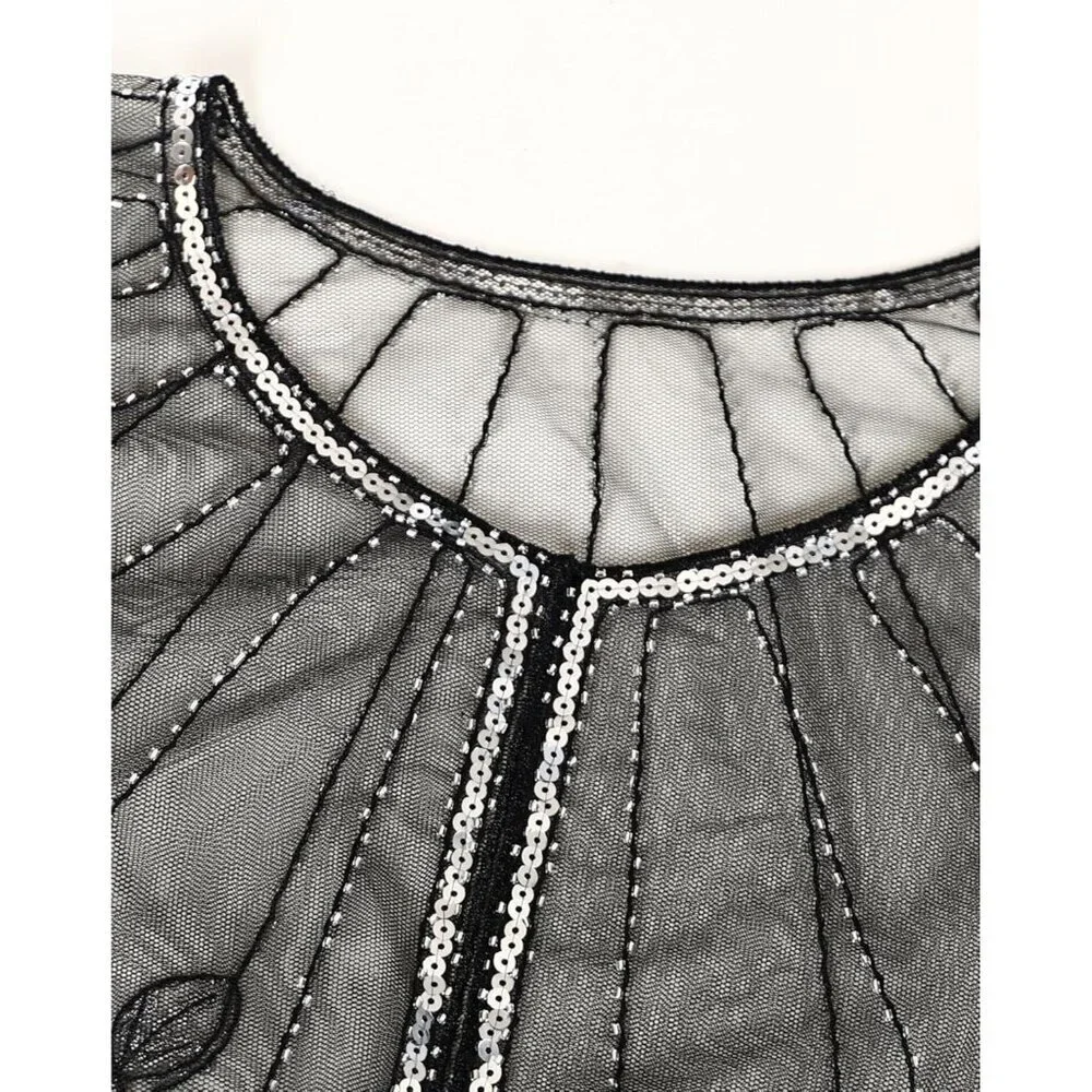 Women's Sequin Beaded 1920s Flapper Shawl Wrap for Evening Party Wedding
